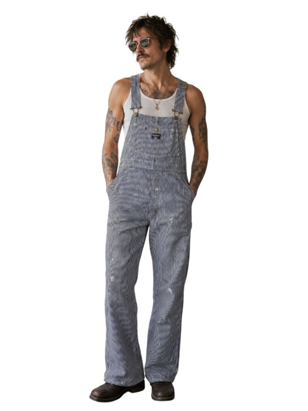 Vintage 50s 60s OshKosh Sanforized Union Made USA Bib Overalls Mens Distressed P